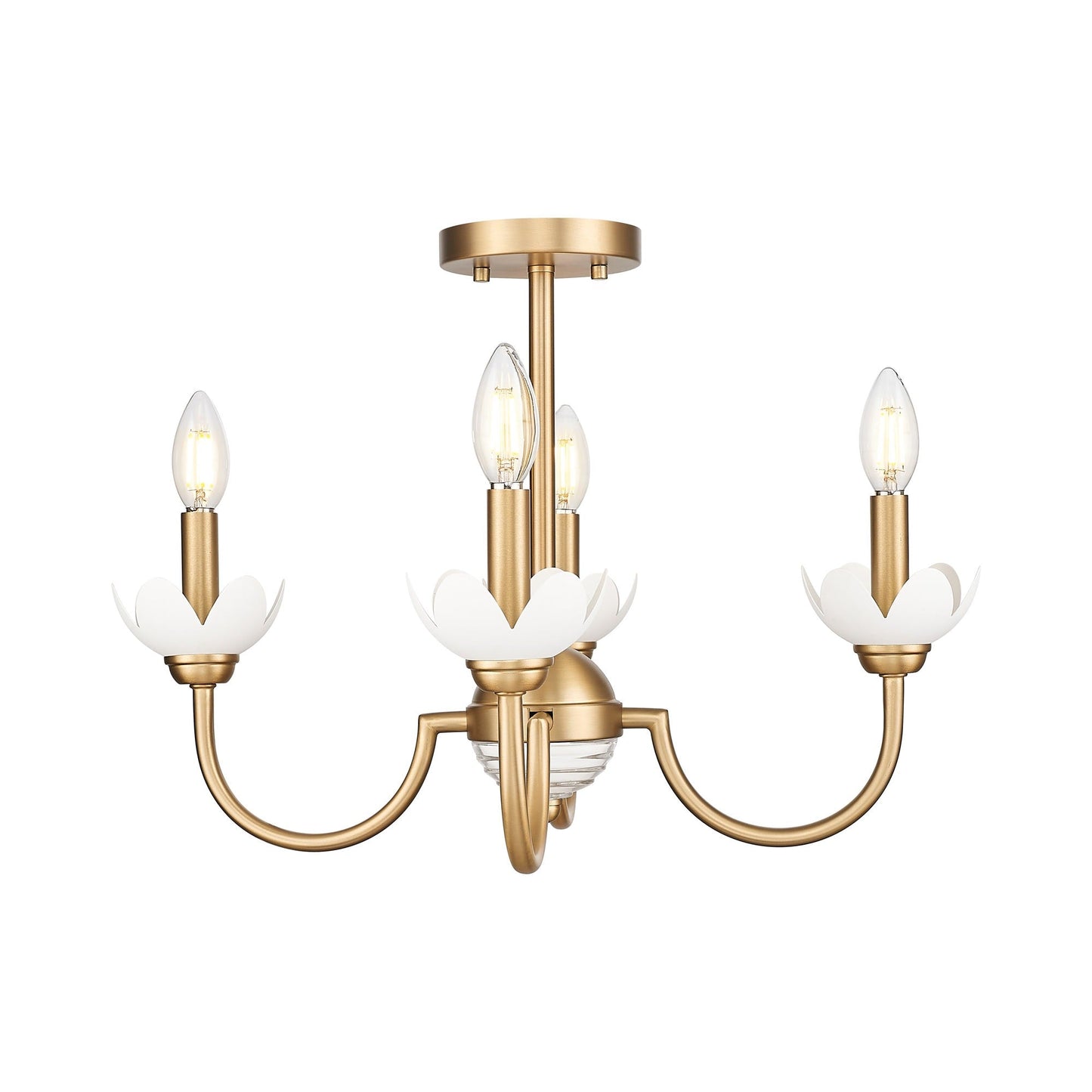 Allistair Semi Flush Mount Ceiling Light in Modern Gold.
