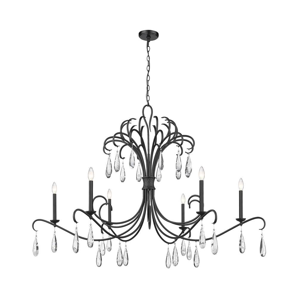 Amara Chandelier in Matte Black (6-Light).