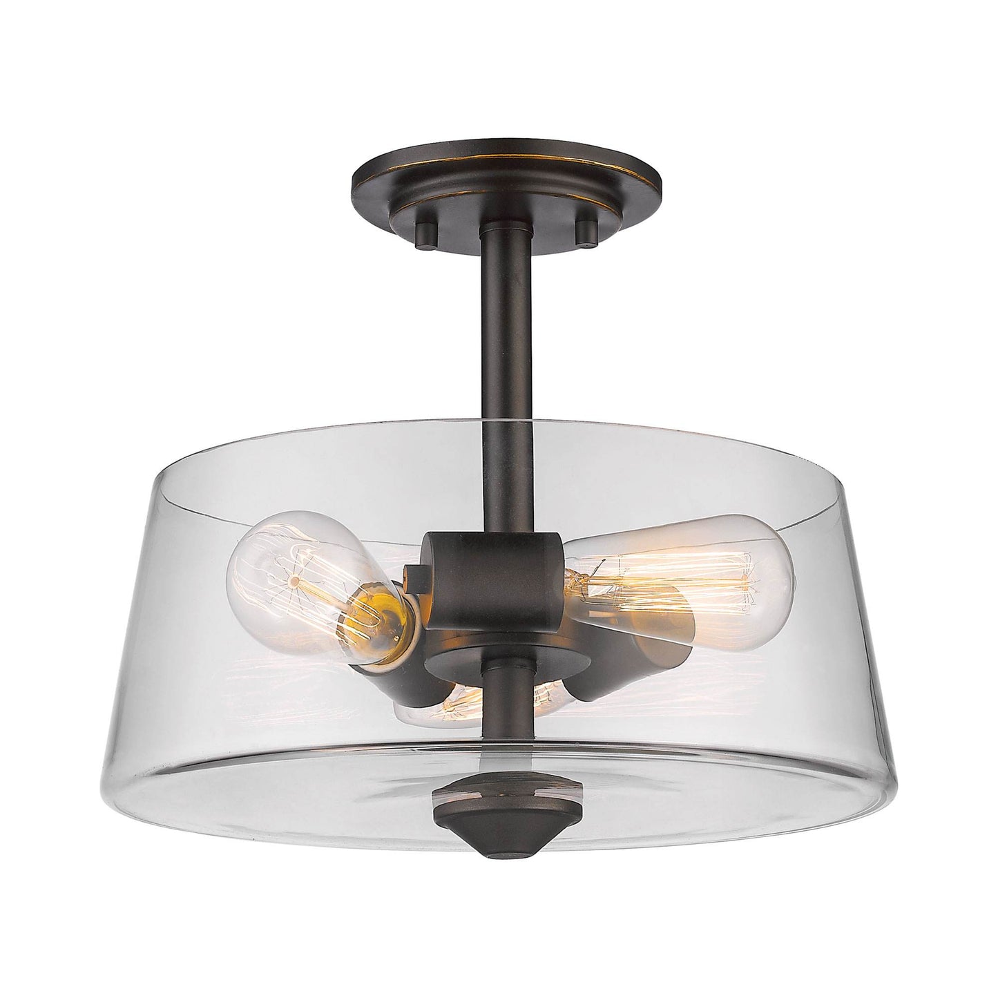 Annora Semi Flush Mount Ceiling Light in Olde Bronze (3-Light).
