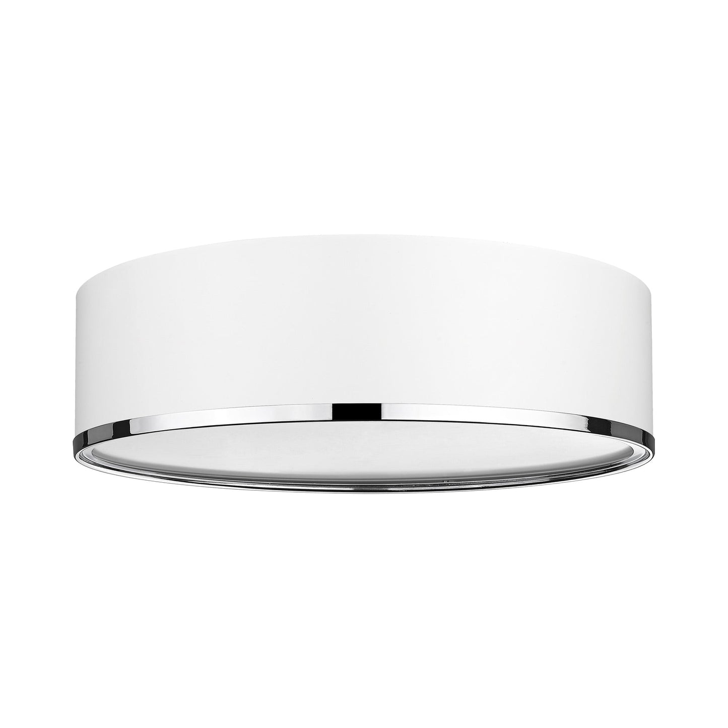 Arlo Round Flush Mount Ceiling Light in Matte White/Chrome (20.13-Inch).