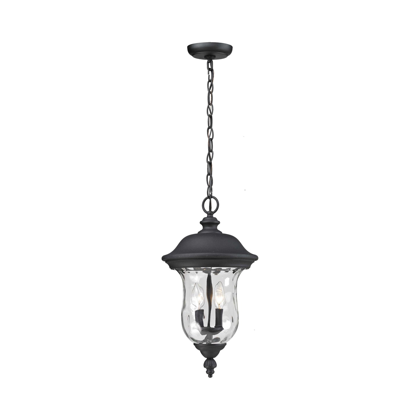 Armstrong Outdoor Pendant Light in Black (12.38-Inch).