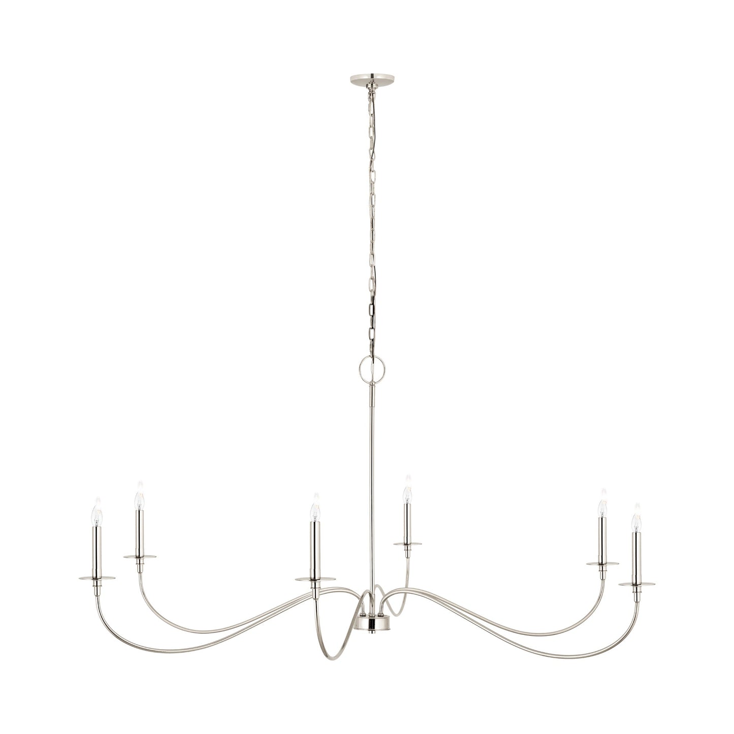 Arrington Chandelier in Polished Nickel (63-Inch).
