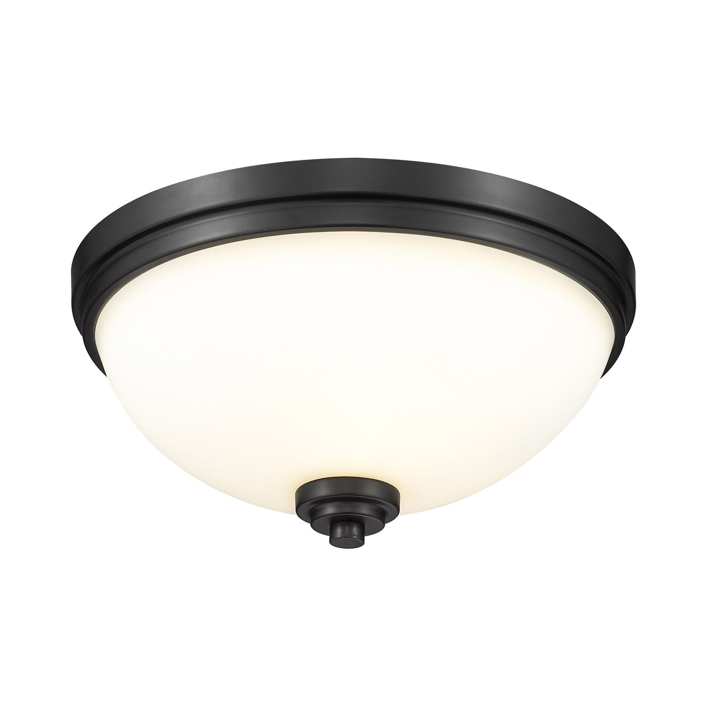 Ashton Flush Mount Ceiling Light in Matte Black (15-Inch).