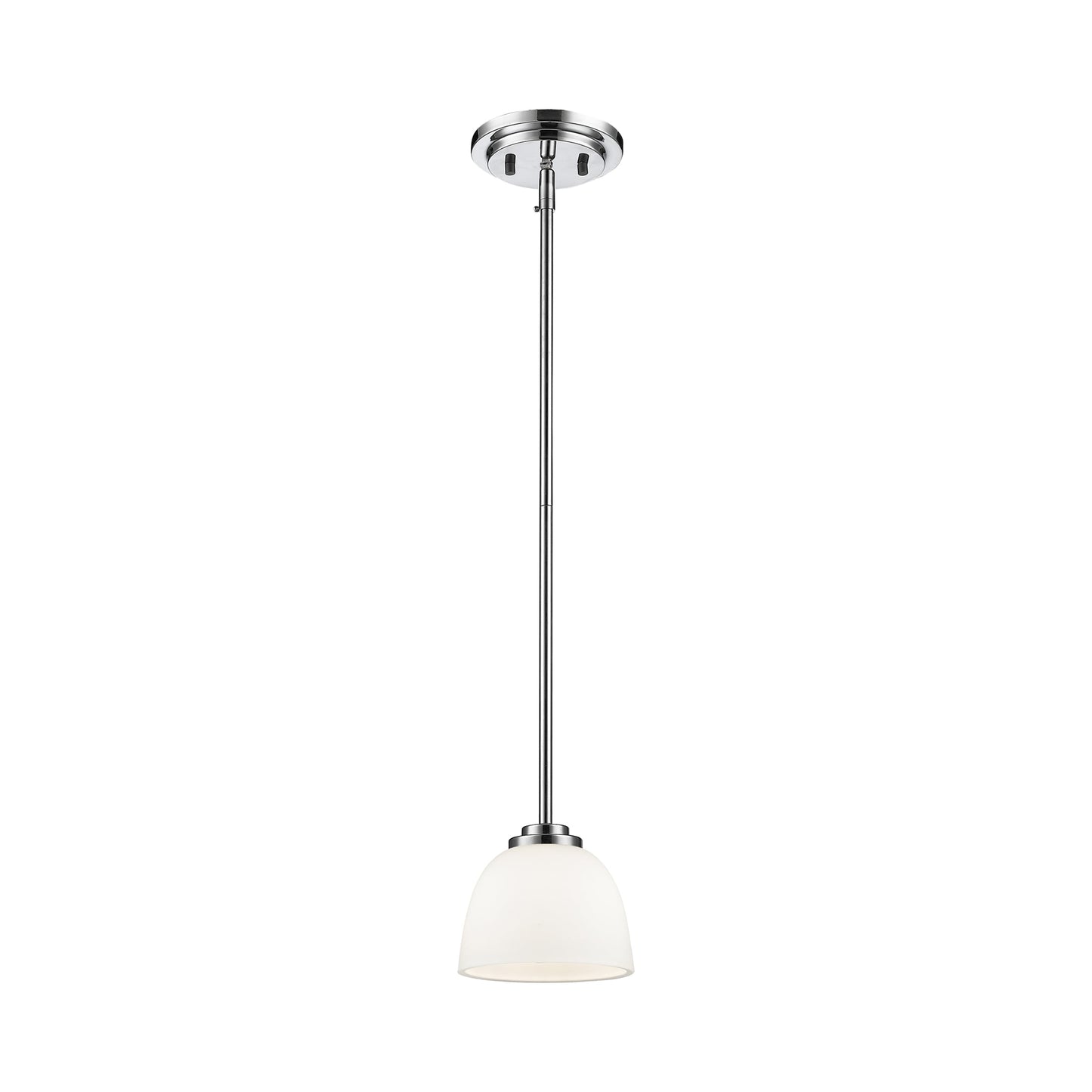 Ashton Pendant Light in Chrome (Matte Opal).