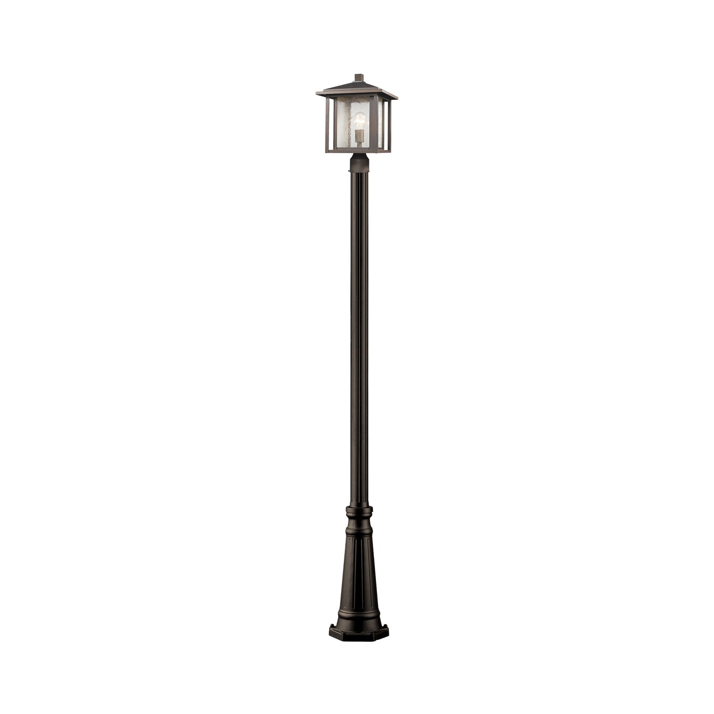 Aspen Round Outdoor Post Light in Oil Rubbed Bronze (110-Inch).