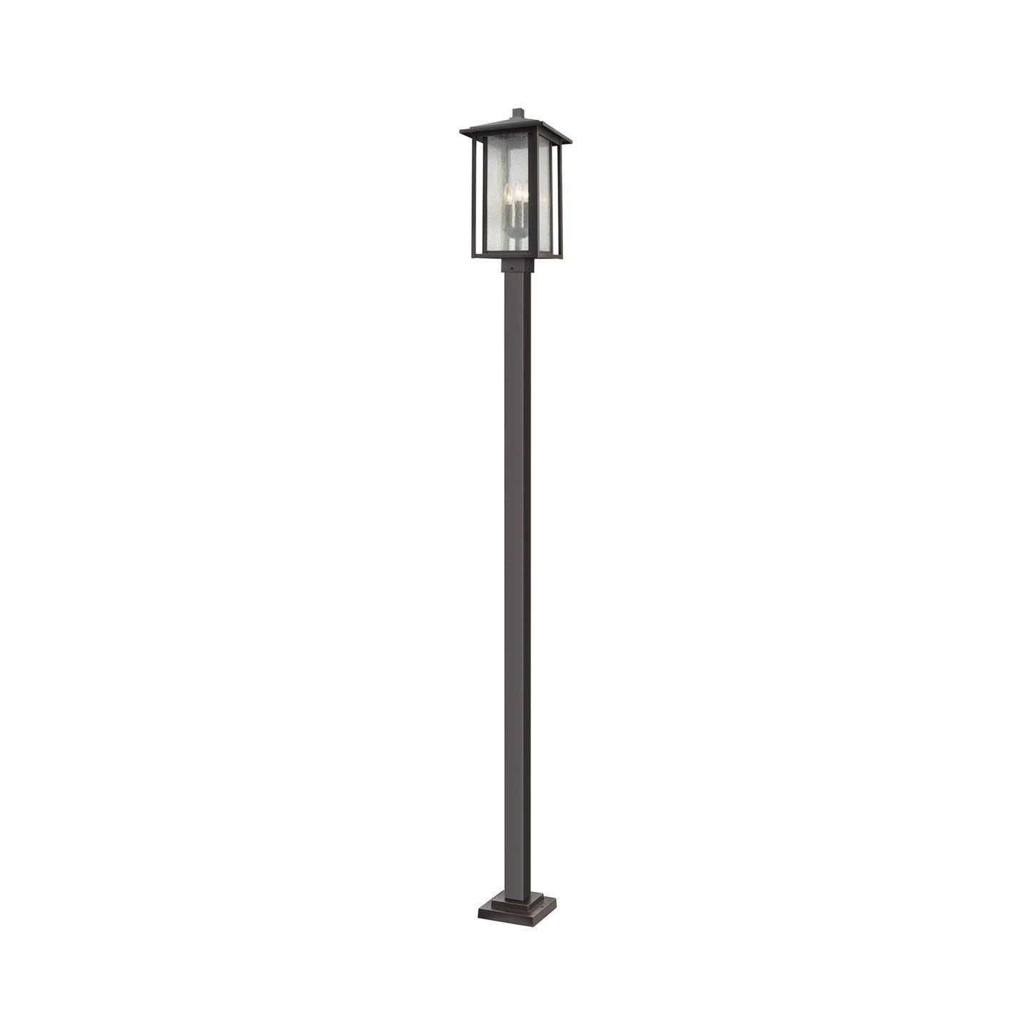 Aspen Square Outdoor Post Light in Oil Rubbed Bronze (116.87-Inch).