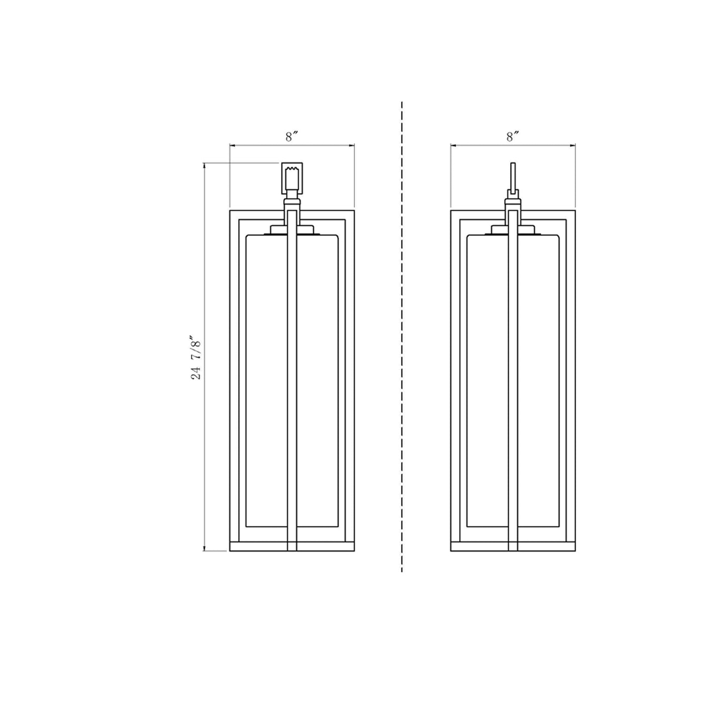Aura Outdoor Pendant Light - line drawing.