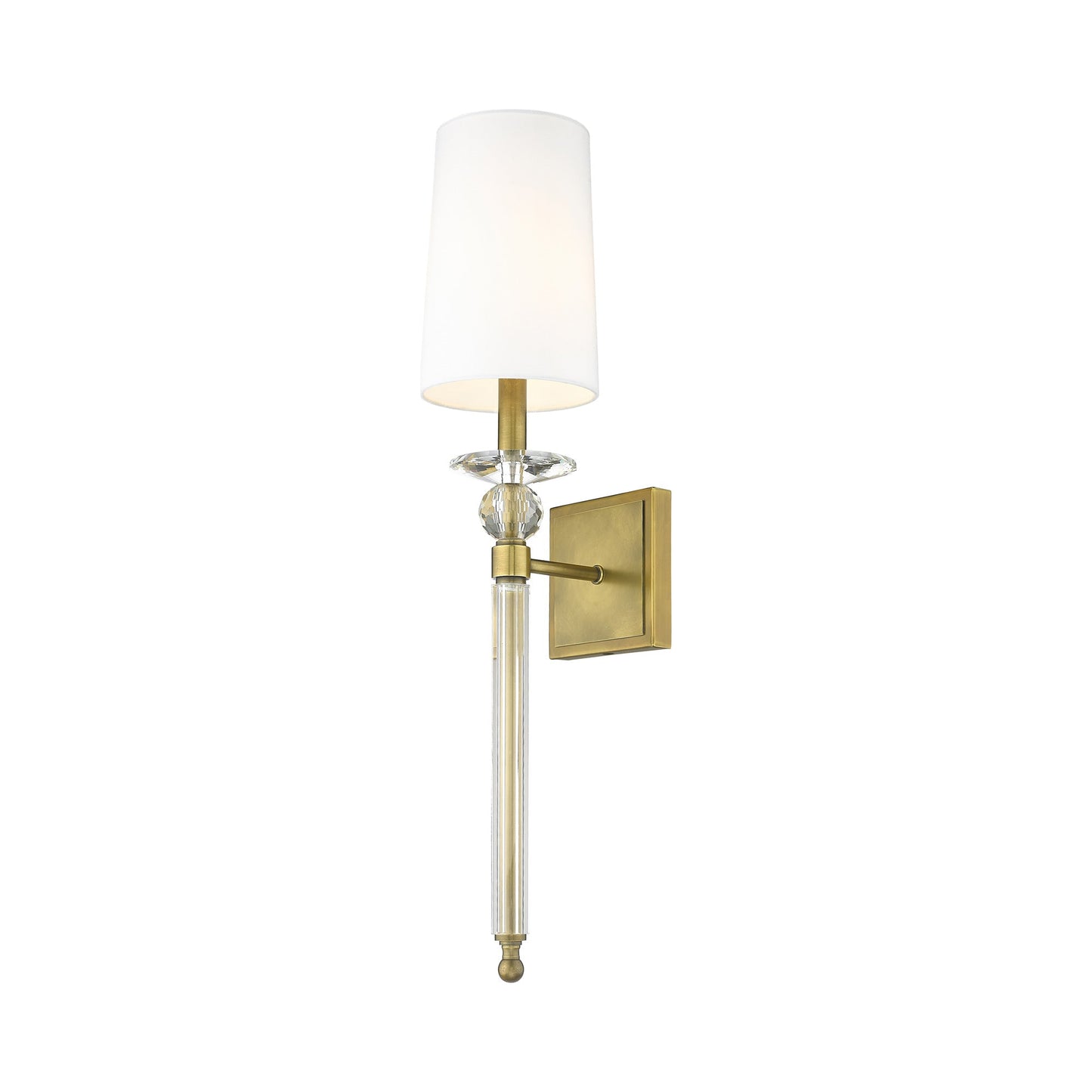 Ava Wall Light in Rubbed Brass/White