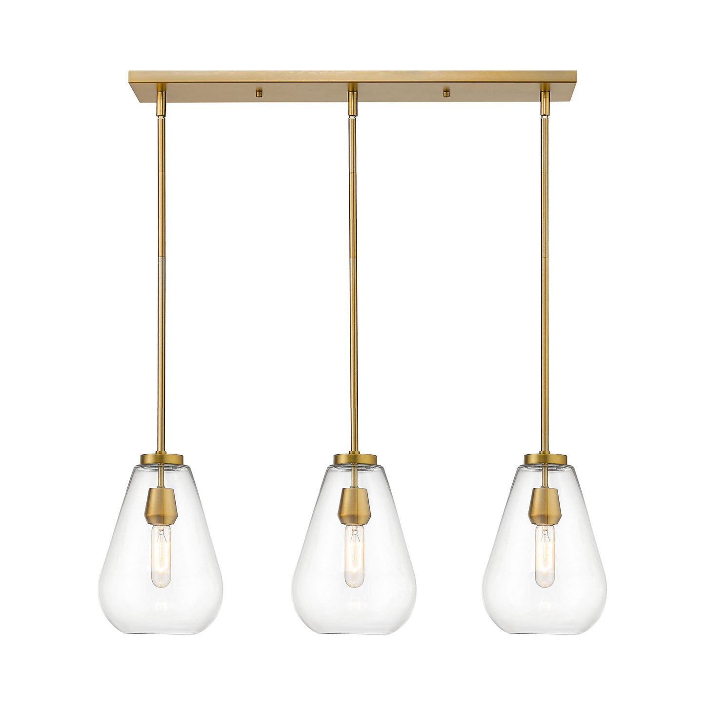 Ayra Linear Chandelier in Olde Brass.