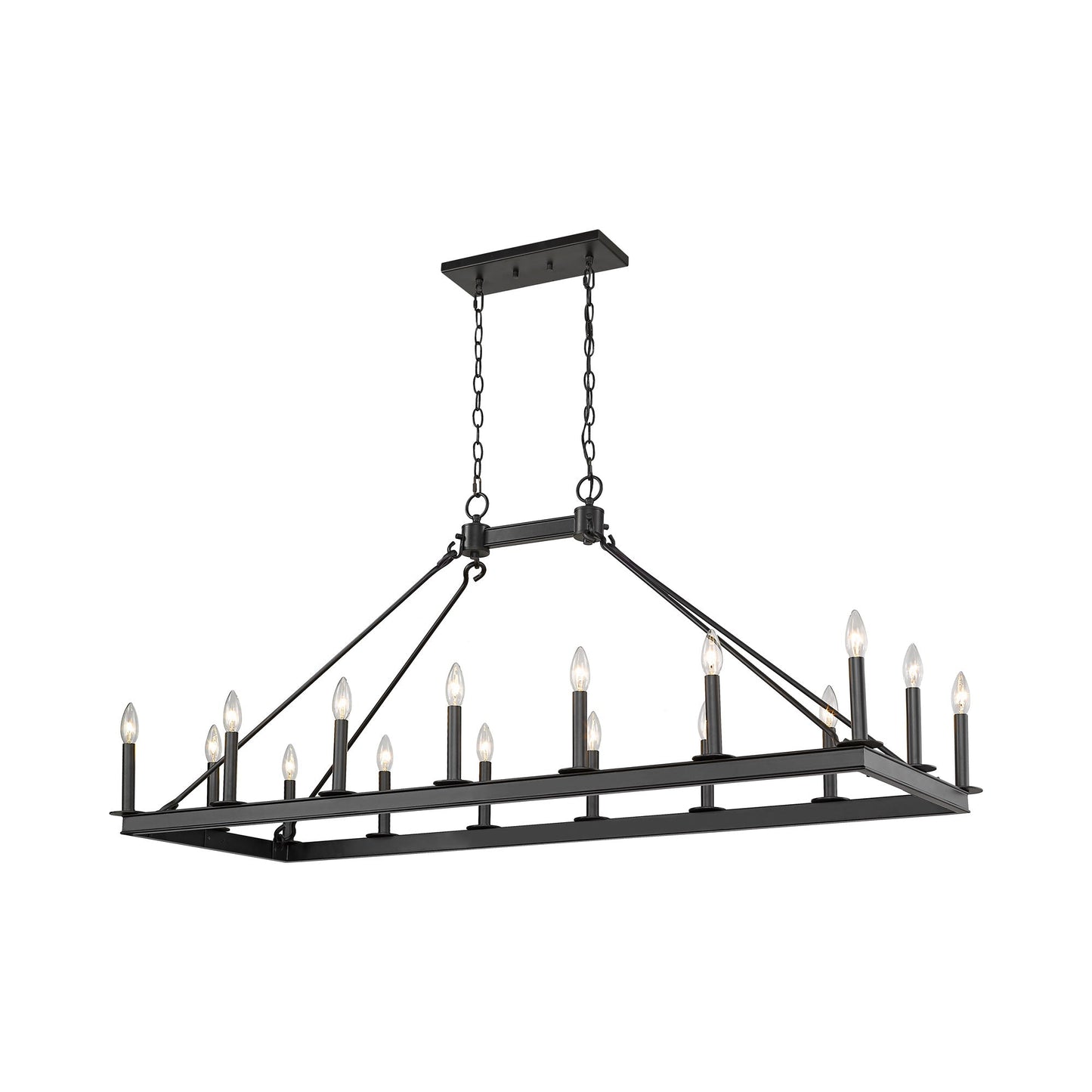Barclay Linear Chandelier in Matte Black (16-Light).