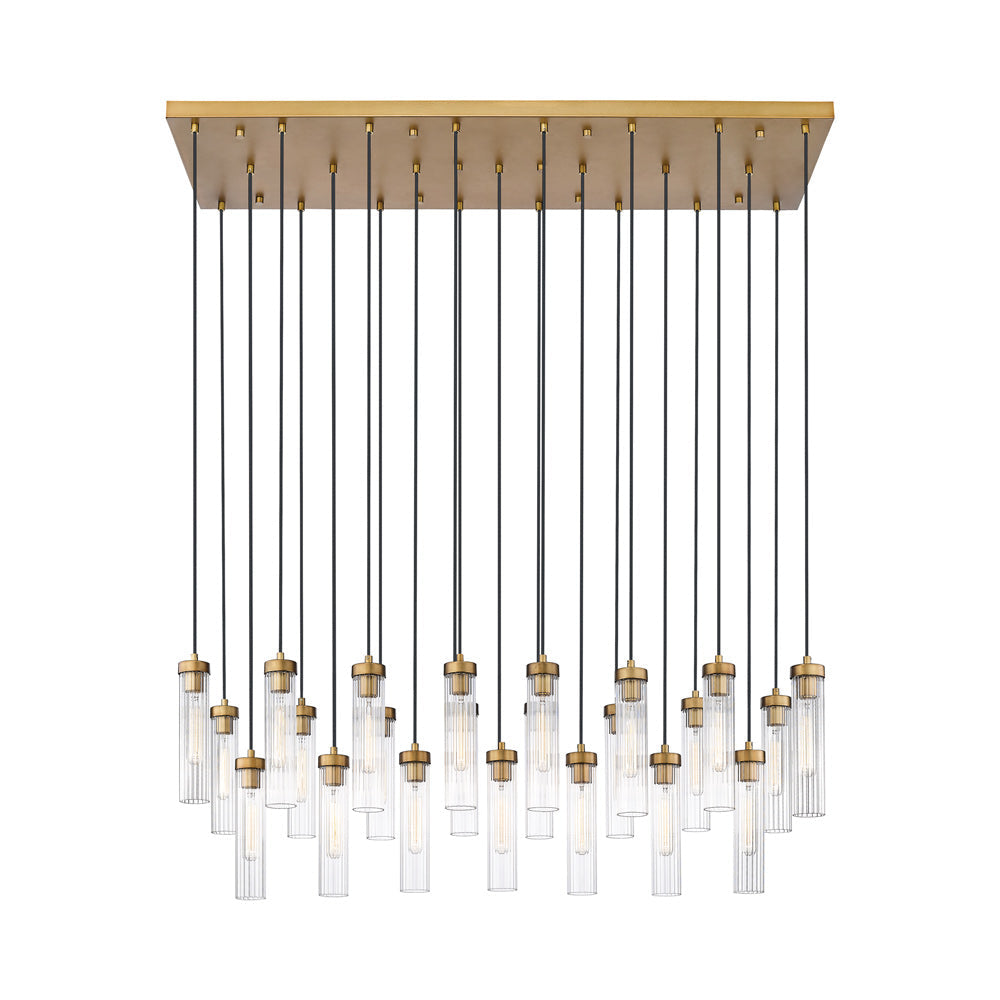 Beau 740P Linear Chandelier in Rubbed Brass (23-Light).