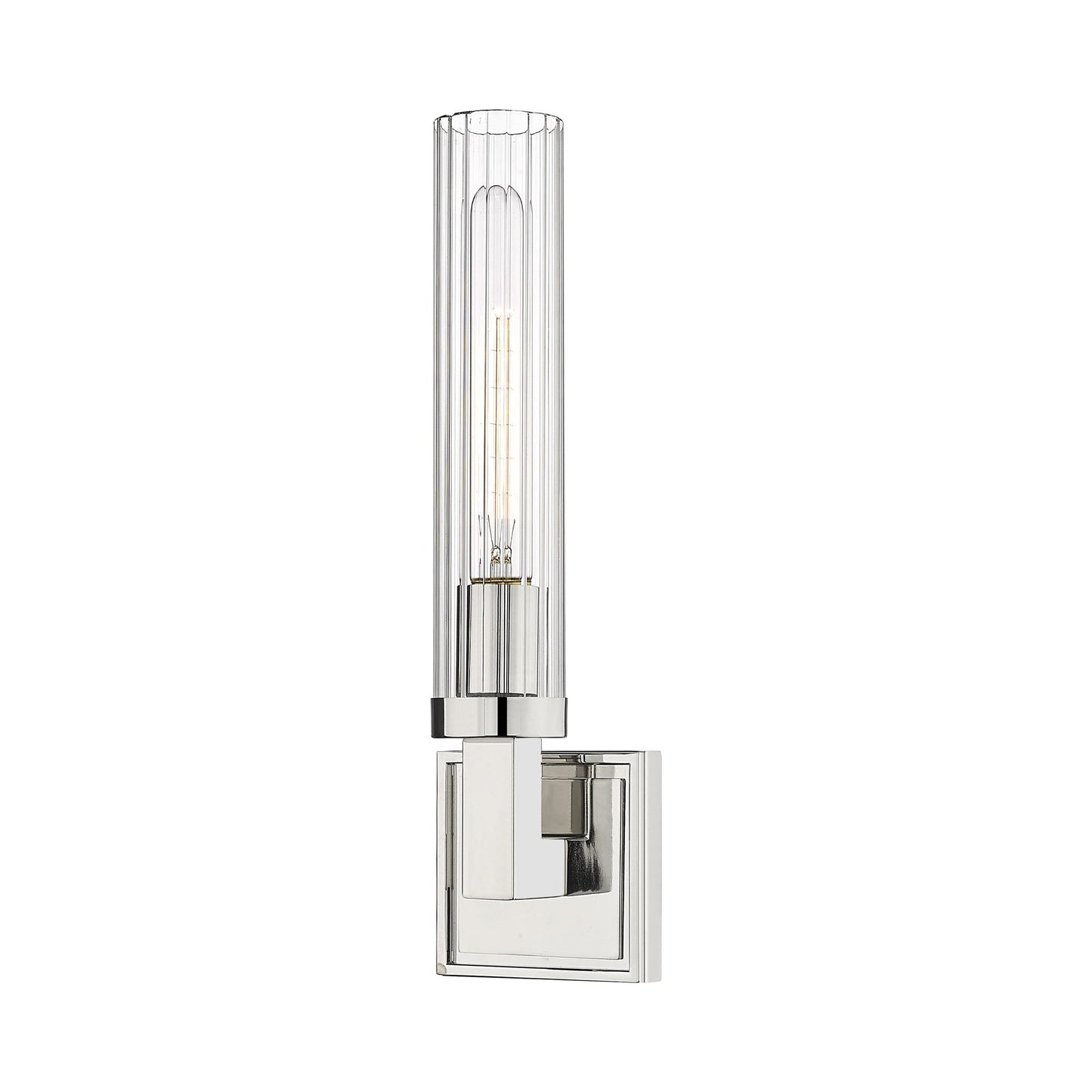 Beau Tube Wall Light in Polished Nickel.