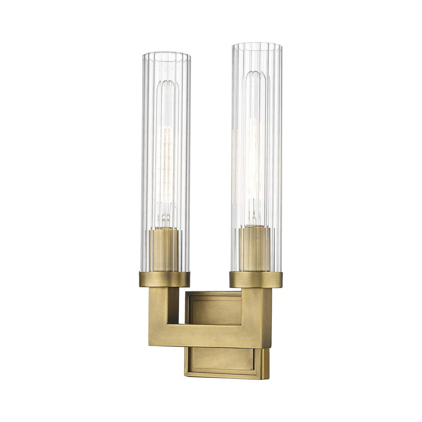 Beau Wall Light in Rubbed Brass.