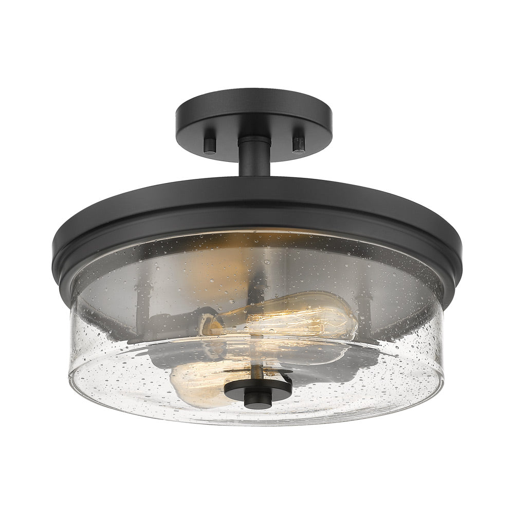 Bohin Semi Flush Mount Ceiling Light in Matte Black.