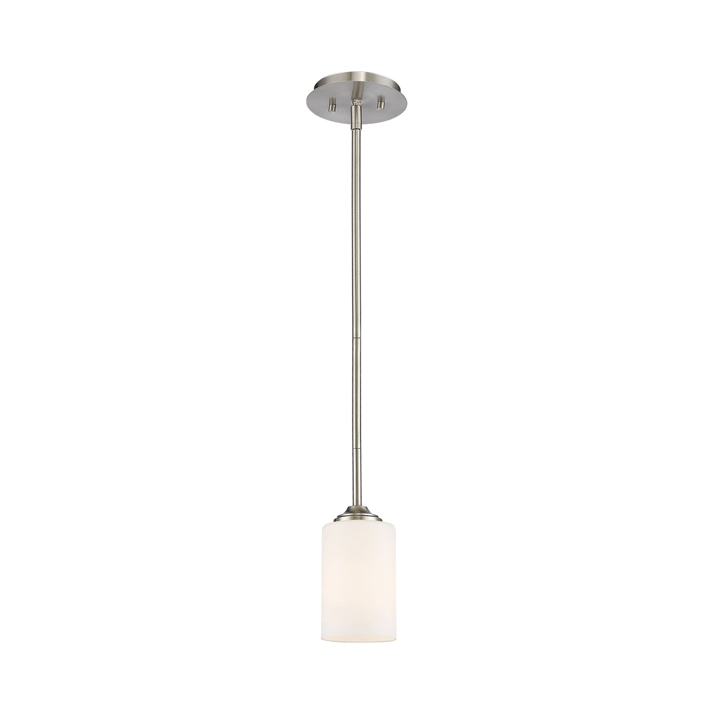 Bordeaux Tube Pendant Light in Brushed Nickel.