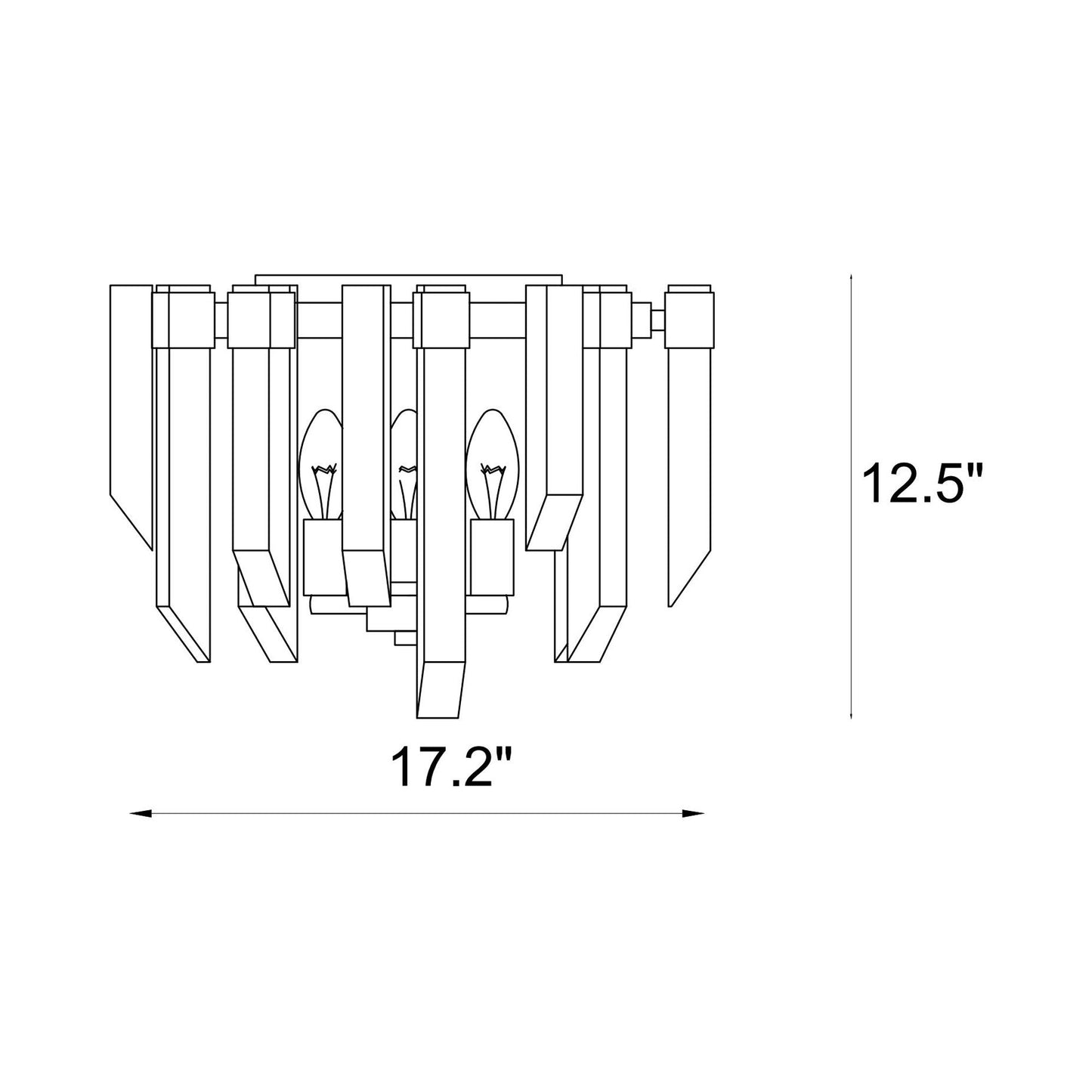 Bova Flush Mount Ceiling Light - line drawing.