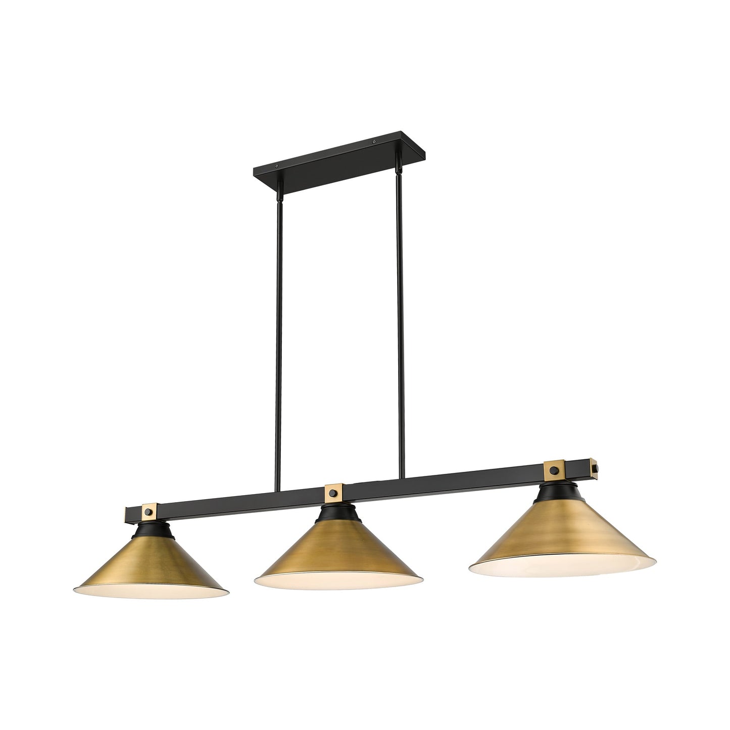 Bronte MB Billiard Pendant Light in Rubbed Brass (54-Inch).