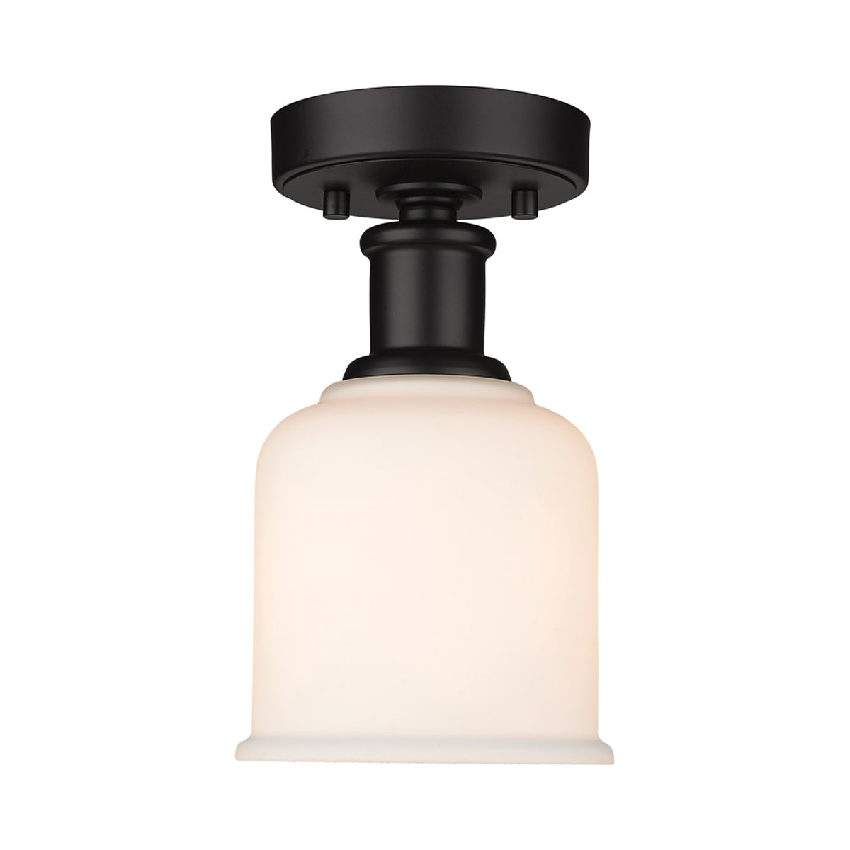 Bryant Flush Mount Ceiling Light in Matte Black (Matte Opal Glass).