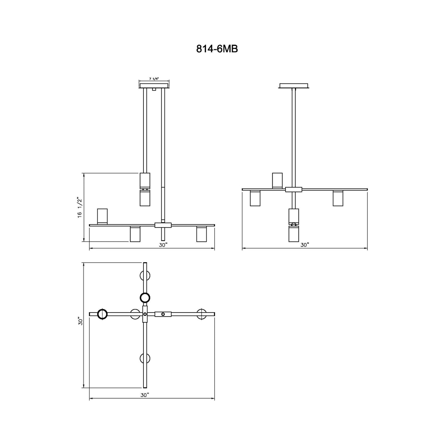 Calumet Chandelier - line drawing.