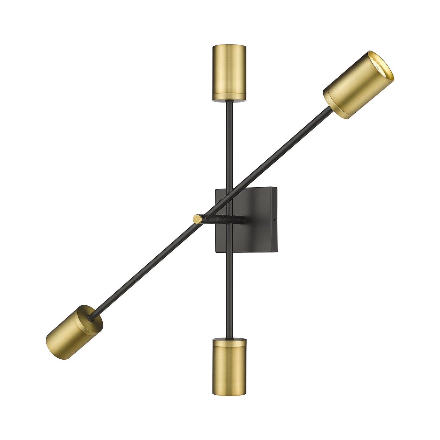 Calumet Wall Light in Matte Black/Olde Brass (4-Light).