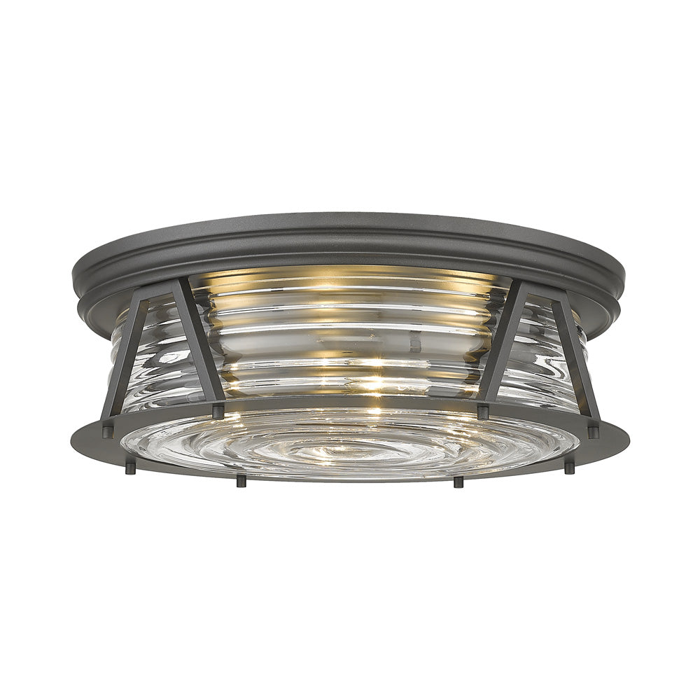 Cape Harbor Flush Mount Ceiling Light in Bronze (20-Inch).