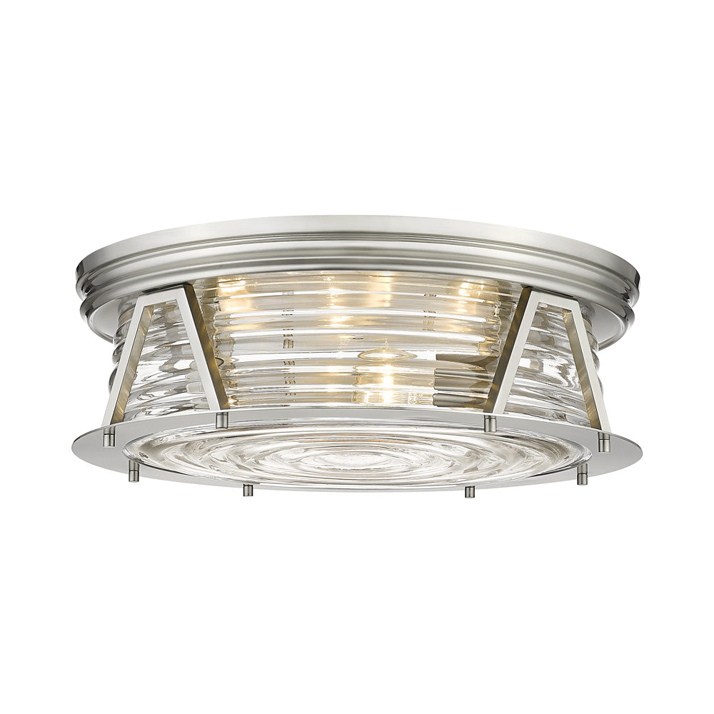 Cape Harbor Flush Mount Ceiling Light in Brushed Nickel (20-Inch).
