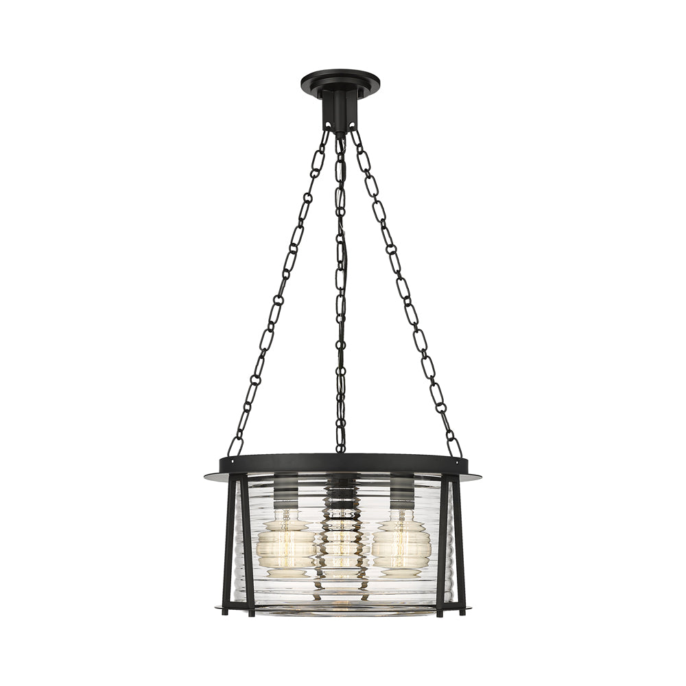 Cape Harbor Pendant Light in Matte Black (3-Light).