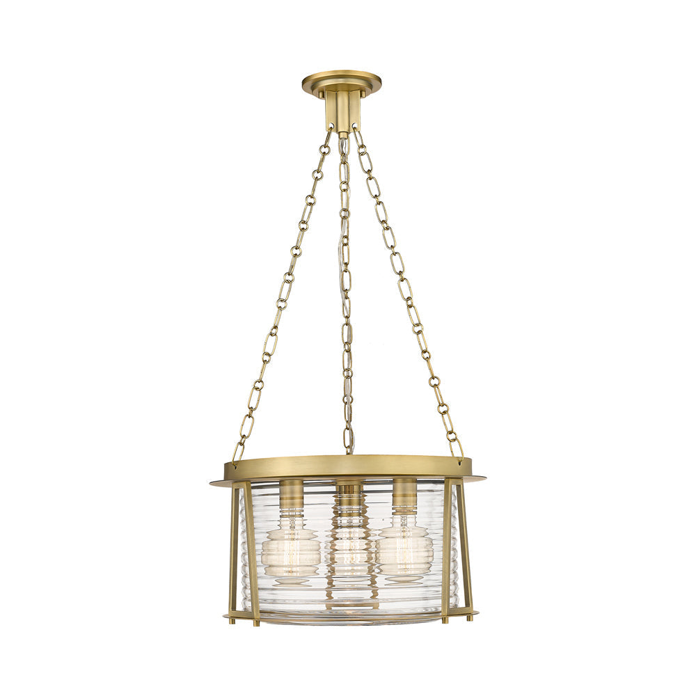 Cape Harbor Pendant Light in Rubbed Brass (3-Light).