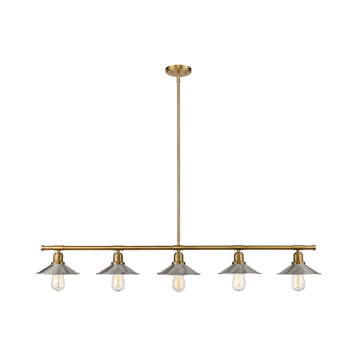 Casa Linear Chandelier in Foundry Brass/Brushed Nickel.
