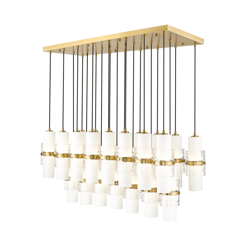 Cayden Linear Chandelier in Modern Gold (23-Light).