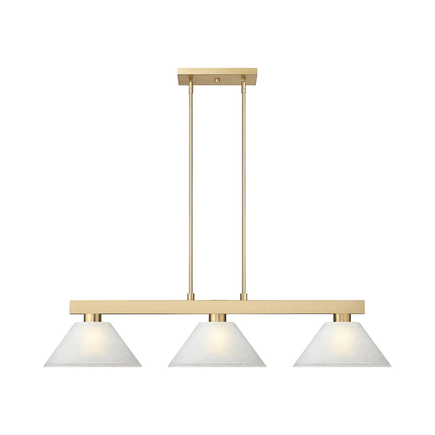 Cobalt Cone Billiard Pendant Light in Modern Gold/White Linen.