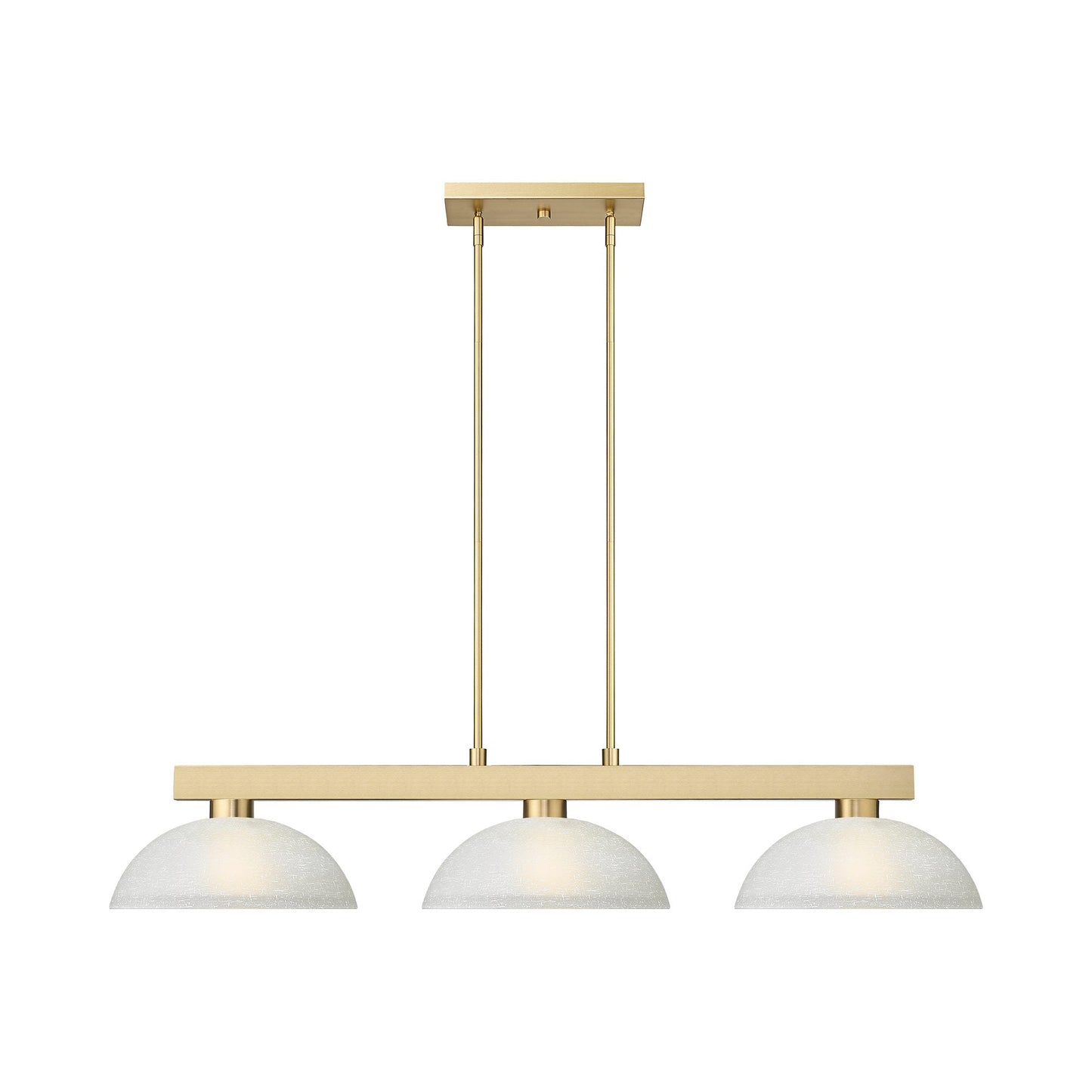 Cobalt Dome Billiard Pendant Light in Modern Gold/White Linen.