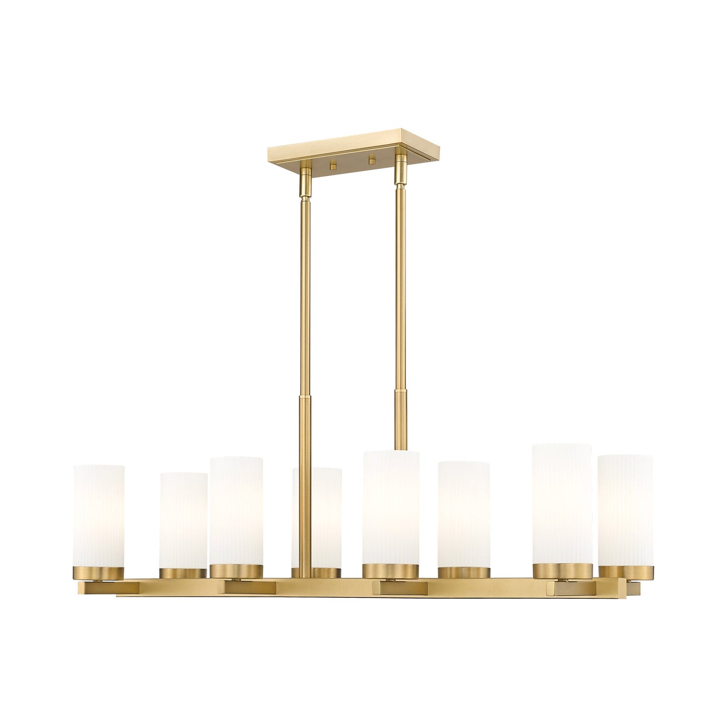 Danica Linear Chandelier in Modern Gold.