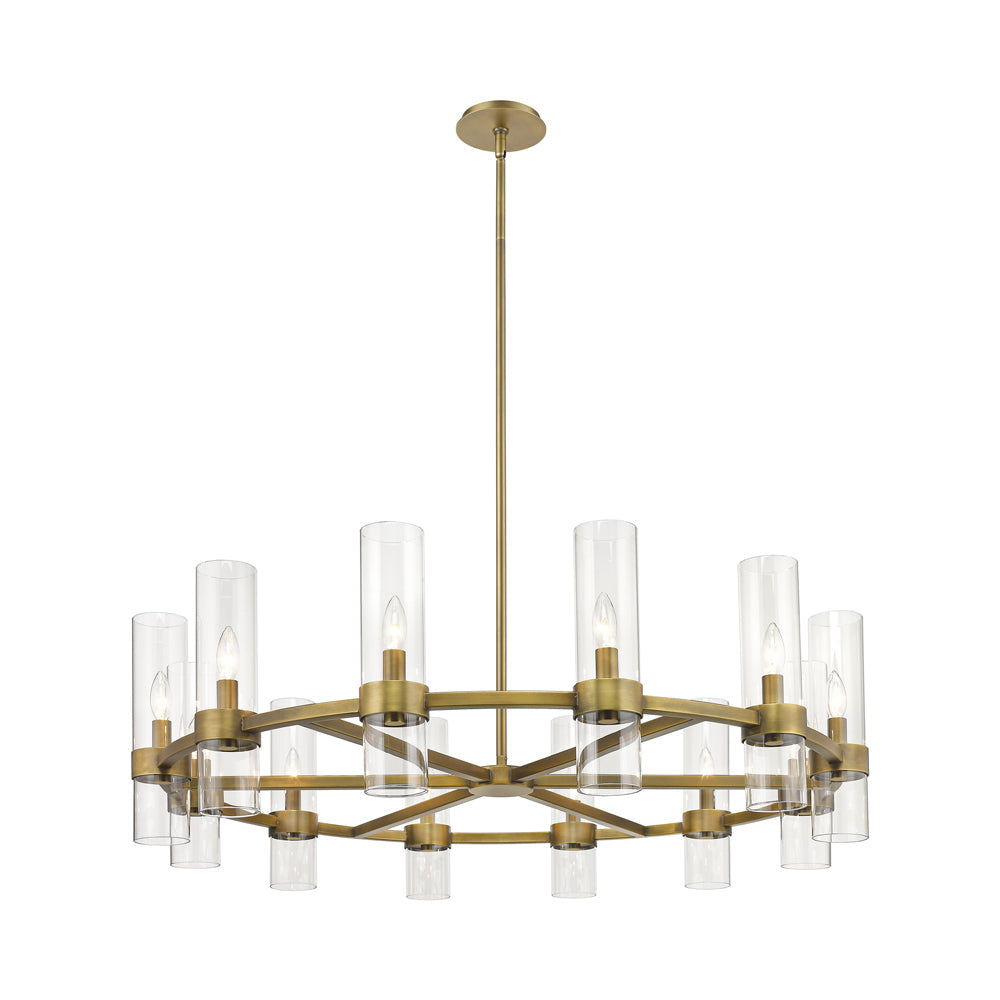 Datus Chandelier in Rubbed Brass (12-Light).