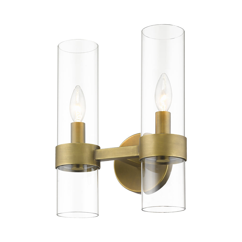 Datus Wall Light in Rubbed Brass.