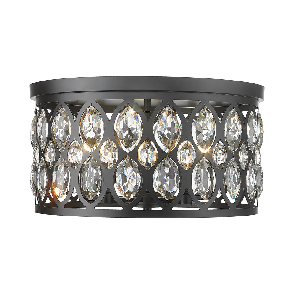 Dealey Flush Mount Ceiling Light in Matte Black (5-Light).