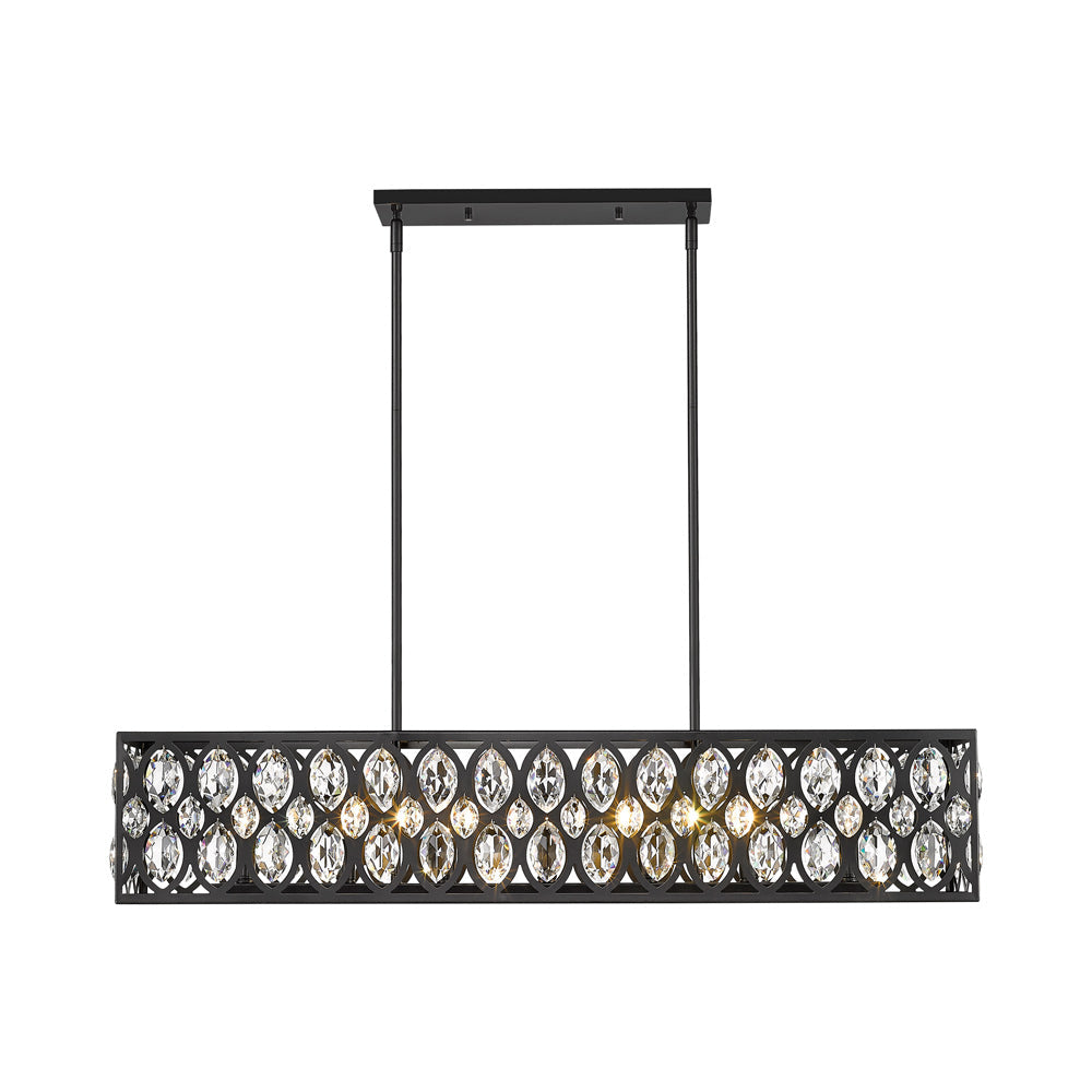 Dealey Linear Chandelier in Matte Black.