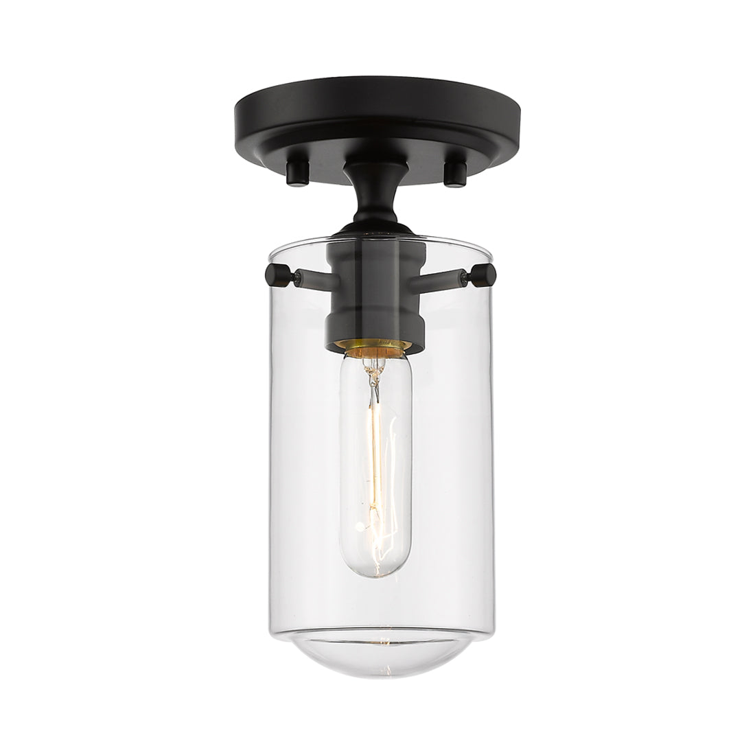 Delaney Flush Mount Ceiling Light in Matte Black.