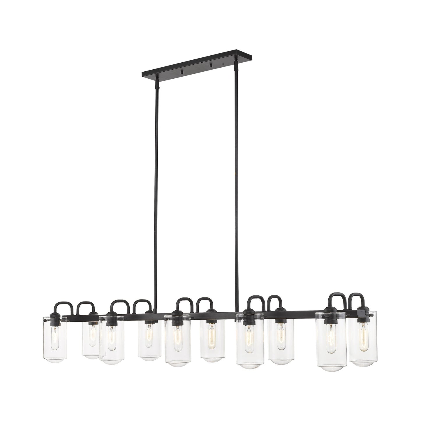 Delaney Linear Chandelier in Matte Black (10-Light).