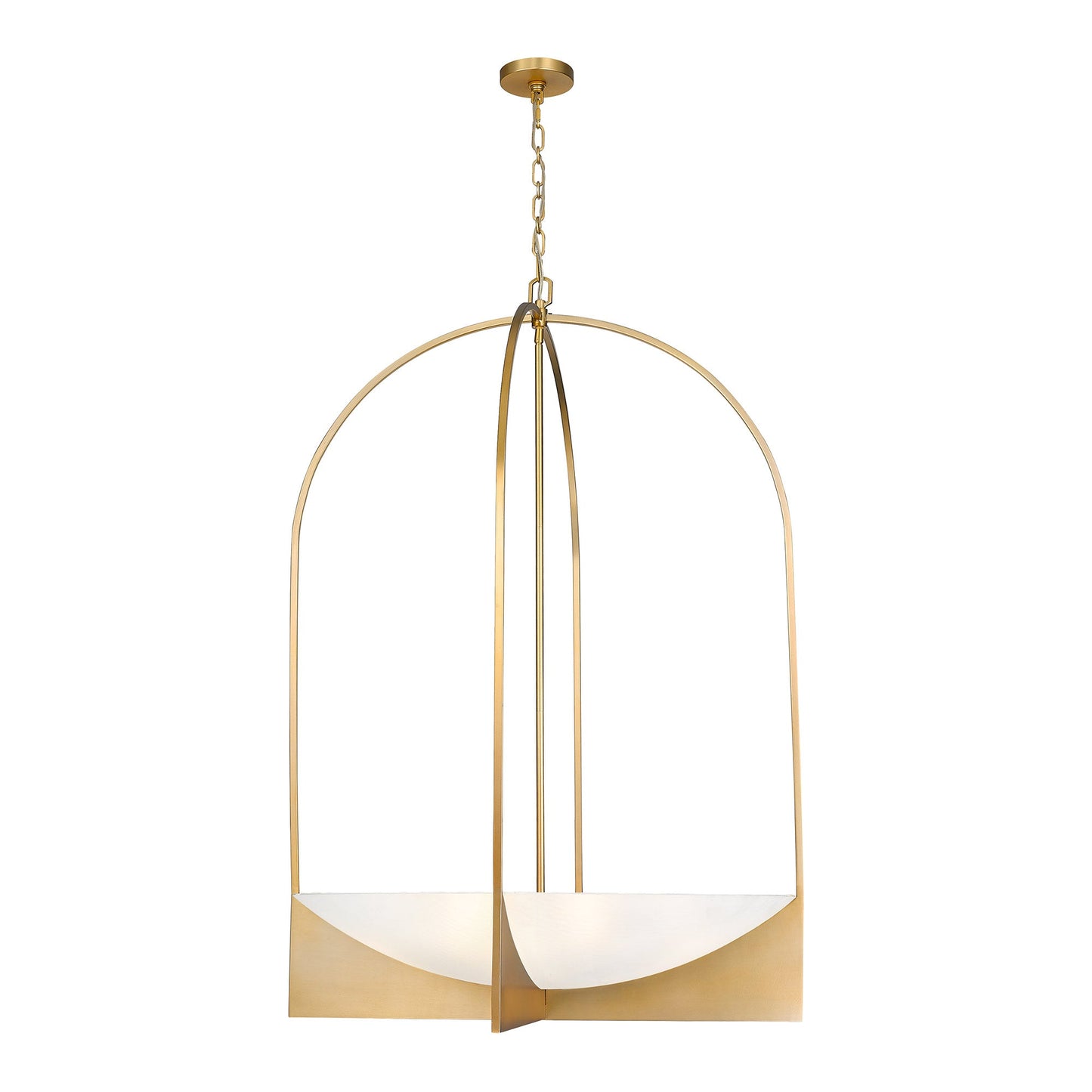 Devon Chandelier in Modern Gold (32-Inch).