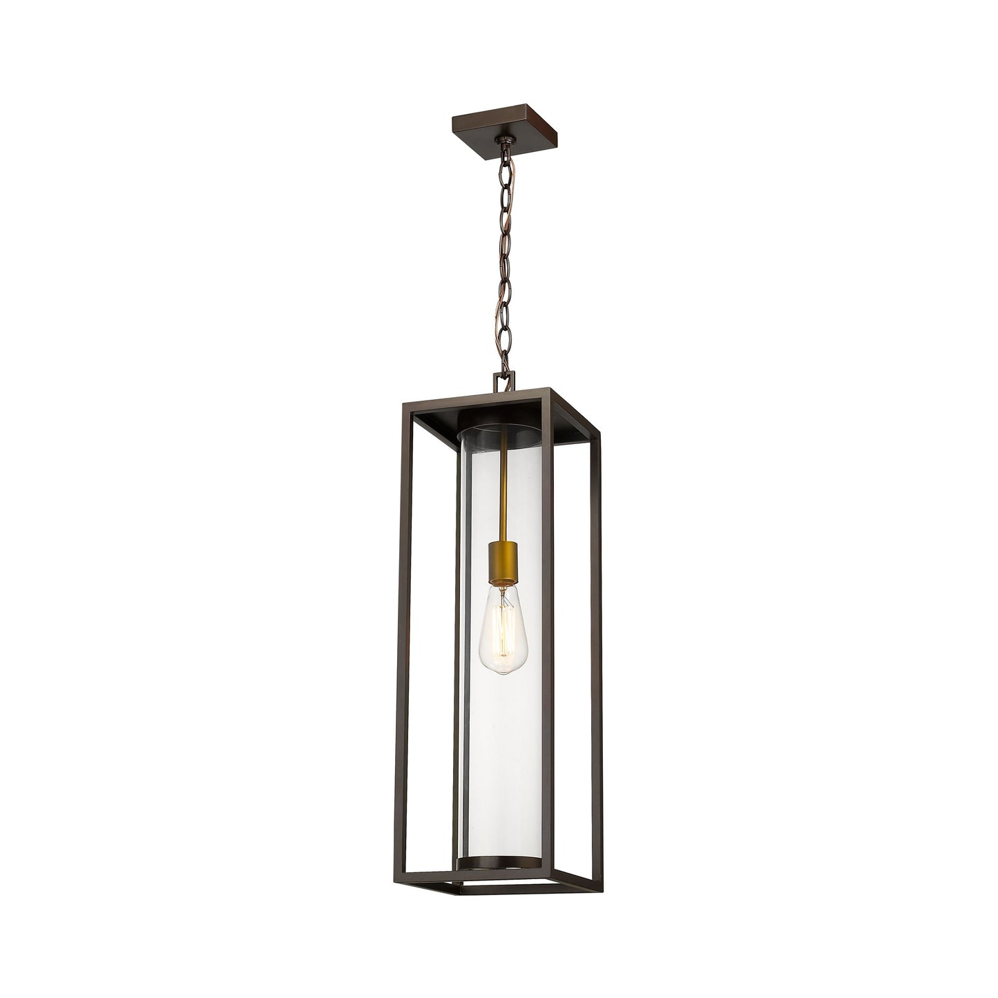 Dunbroch Outdoor Pendant Light in Deep Bronze/Brass.