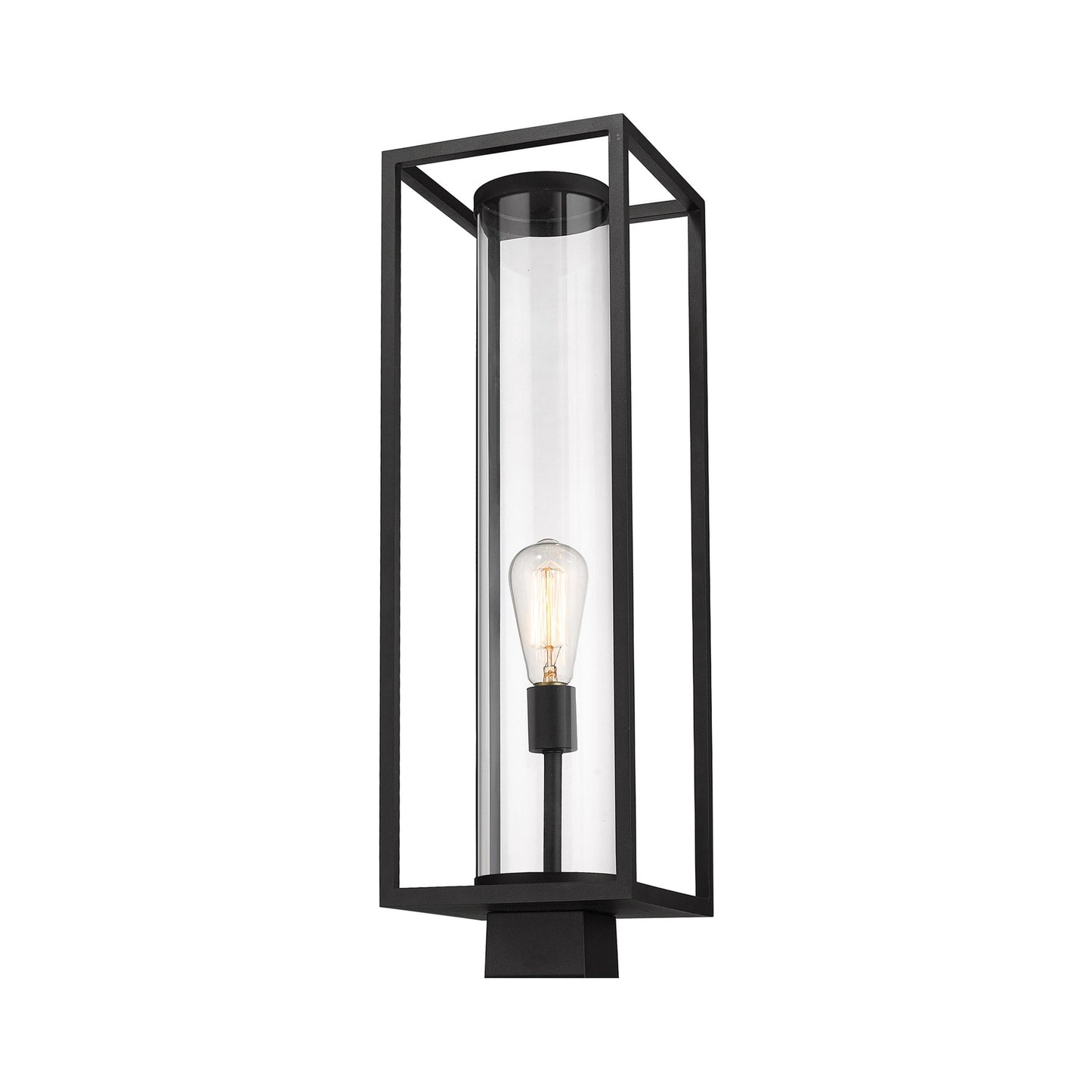 Dunbroch Outdoor Square Post Light in Black (27.13-Inch).