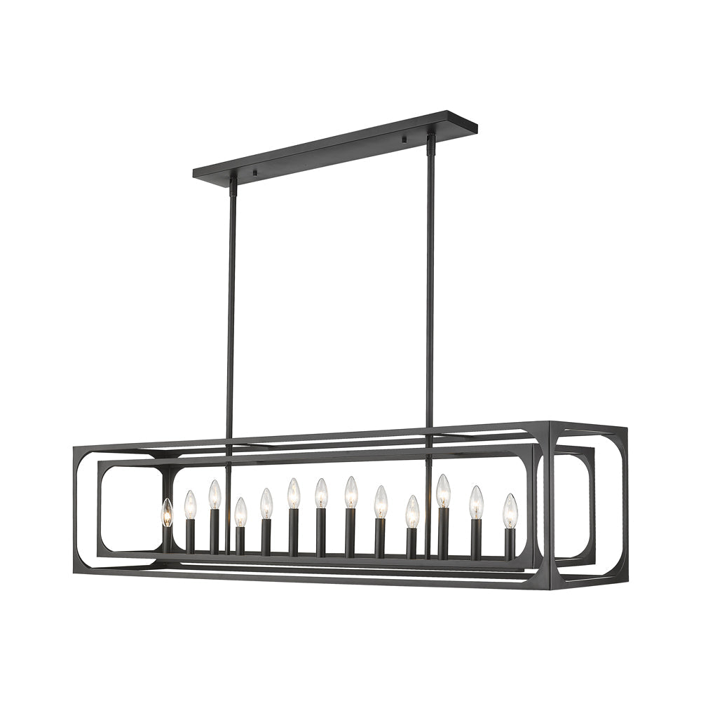 Easton Linear Chandelier in Matte Black (13-Light).