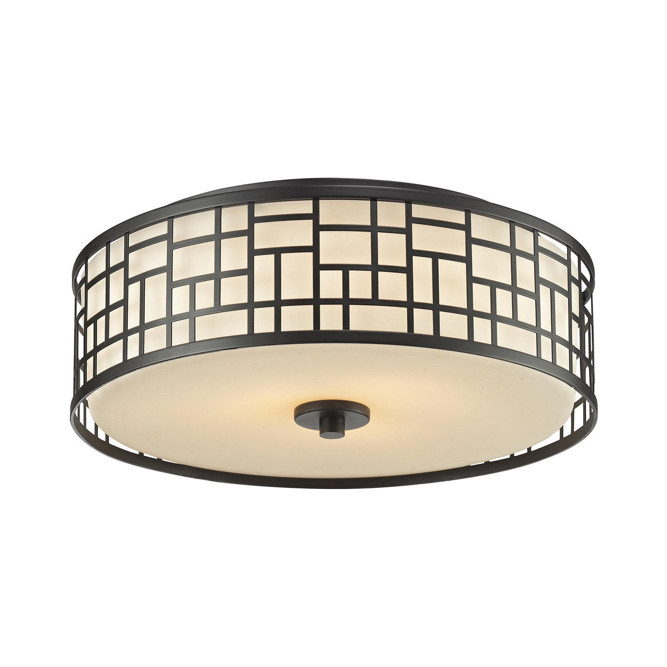 Elea Flush Mount Ceiling Light in Bronze (16.25-Inch).