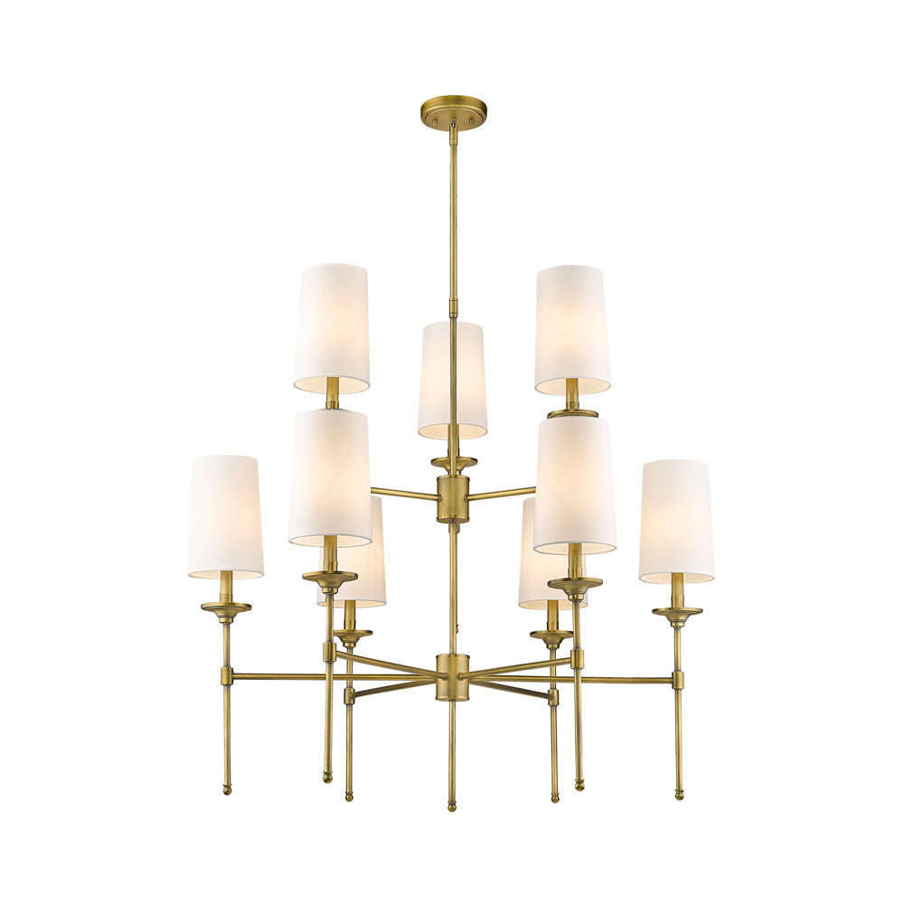 Emily Chandelier in Rubbed Brass (9-Light).