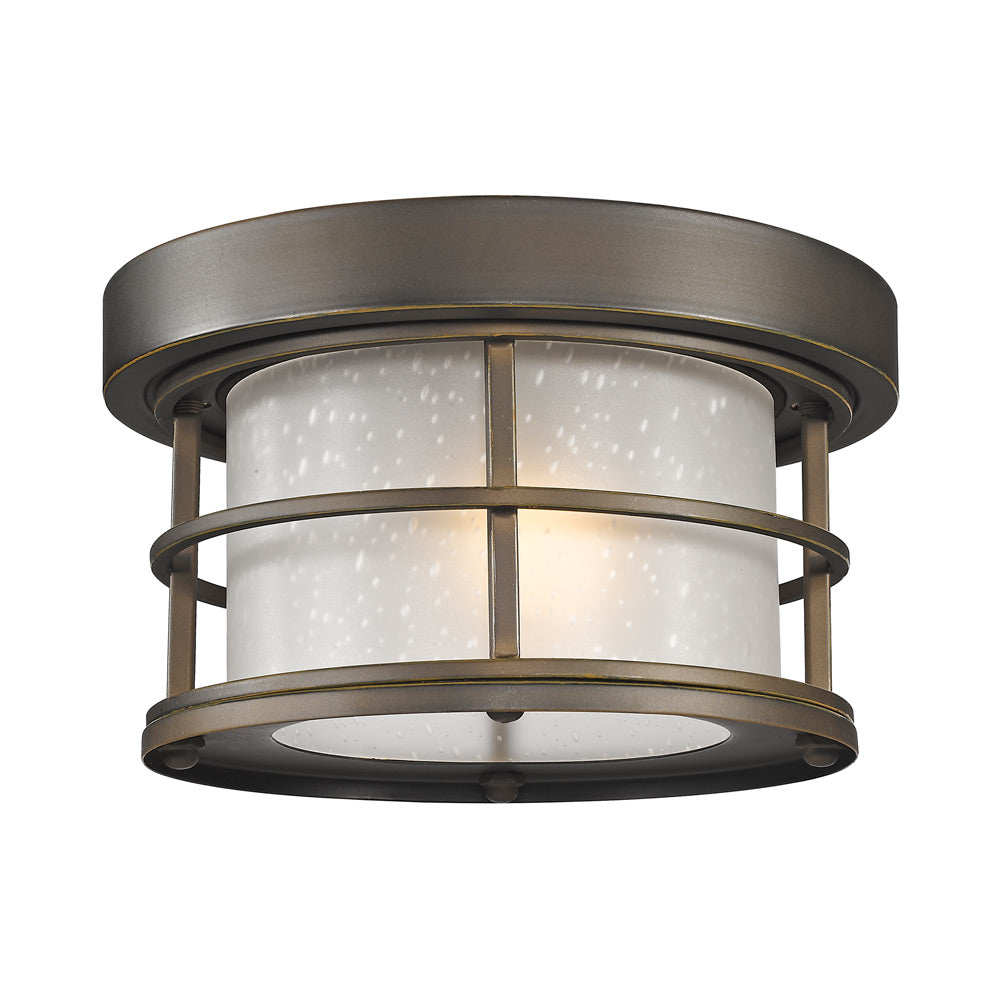 Exterior Additions Outdoor Flush Mount Ceiling Light in Oil Rubbed Bronze/White Seedy.
