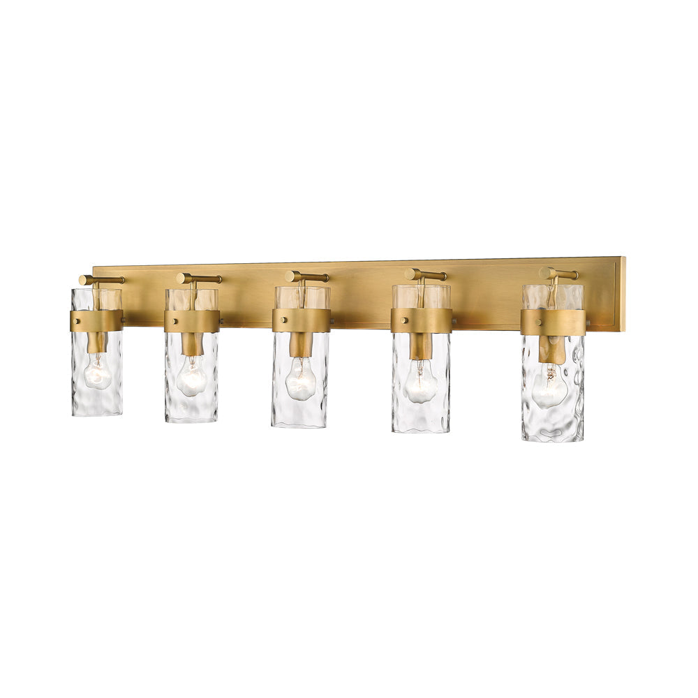 Fontaine Bath Vanity Light in Rubbed Brass (5-Light).