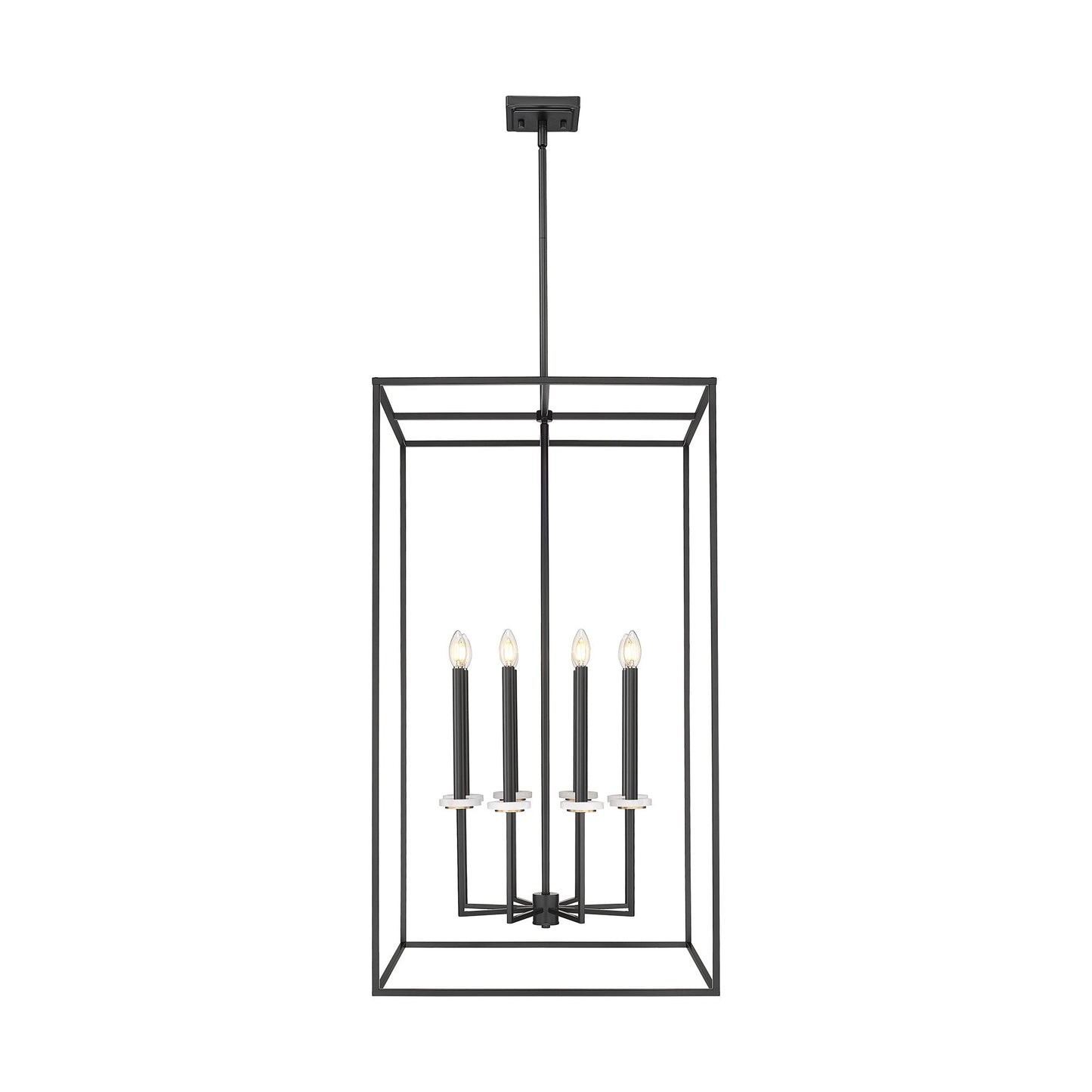 Gaultier Cage Chandelier in Matte Black/Modern Gold (45.13-Inch).