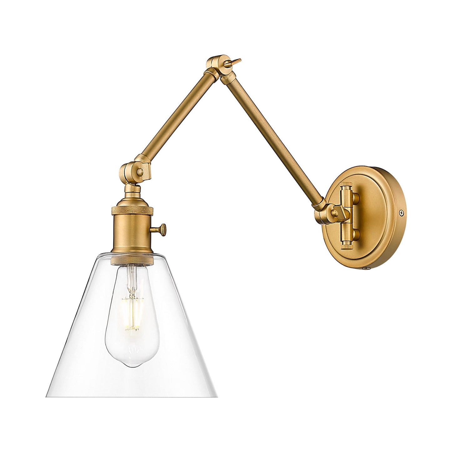 Gayson Wall Light in Rubbed Brass (7.75-Inch).