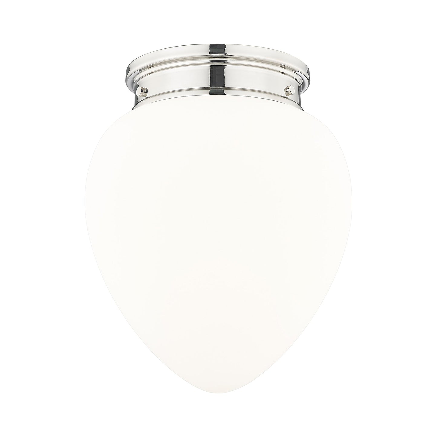 Gideon Flush Mount Ceiling Light in Polished Nickel (12.3-Inch).